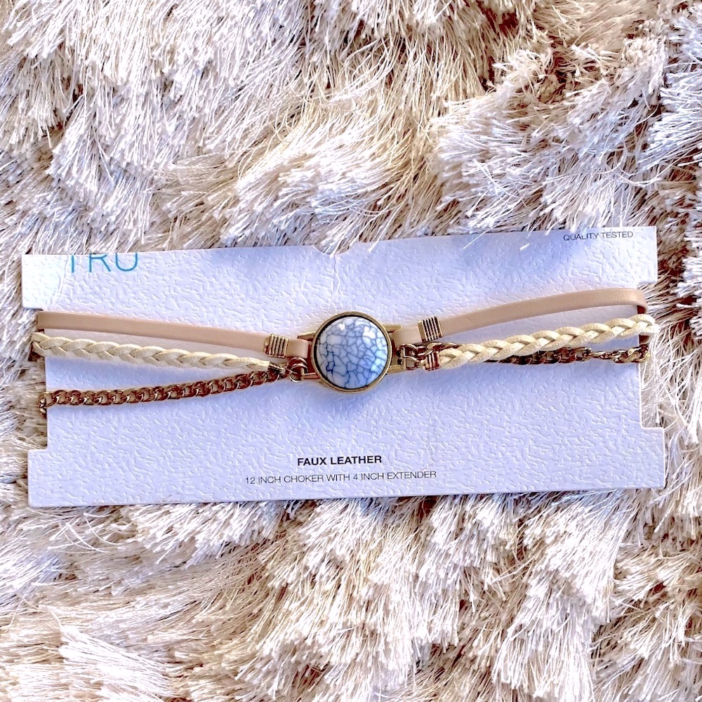 12”- 16” Faux Leather Choker Necklace